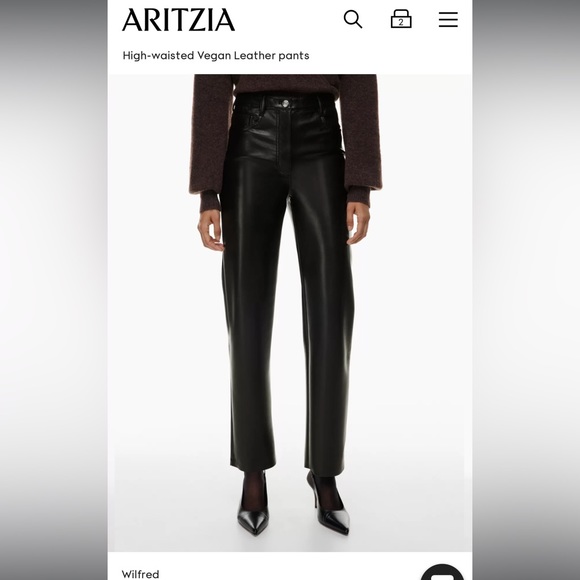 Aritzia vegan leather pants - Picture 3 of 12
